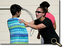 Lisa Werwinski coaching young diver photo
