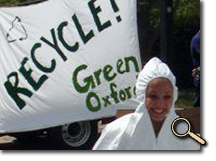 Erica Fox at Green Oxford's Trash Pile Display photo