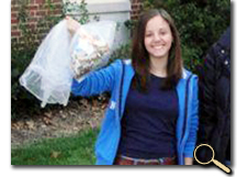 Erica Fox working at Campus Cleanup photo