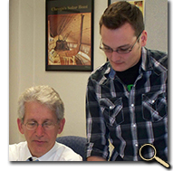 Dr. Steven Nimis and Evan Hayes collaborating photo