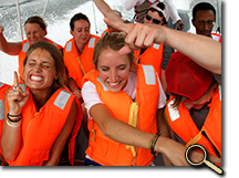 Students cruising down the Sierpe River, Costa Rica photo