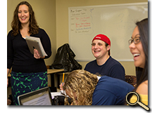 Dr. Amy Summerville and students in classroom photo