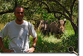 Tim Webster and rhinos photo